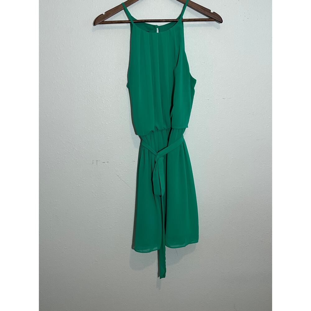 A. Byer Green Chiffon Dress size L